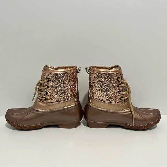 JOSMO Girls Rose Gold Glitter Duck Boots size 2 - Picture 1 of 15